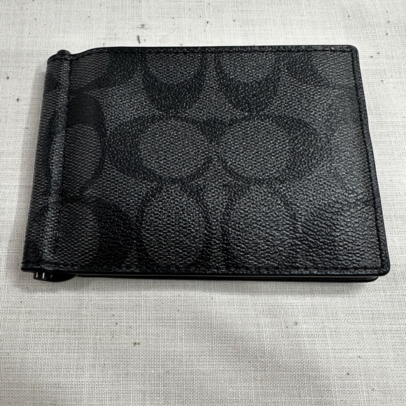 Slim Money Clip Billfold Wallet In Signature Canvas - Picture 1 of 5